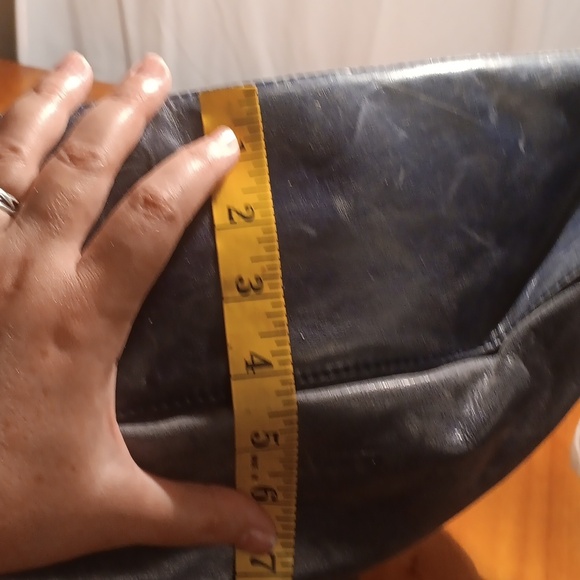 Badgley Mischka American Glamour Stylish Blue Handbag with Chain Detail Leather - Picture 9 of 11